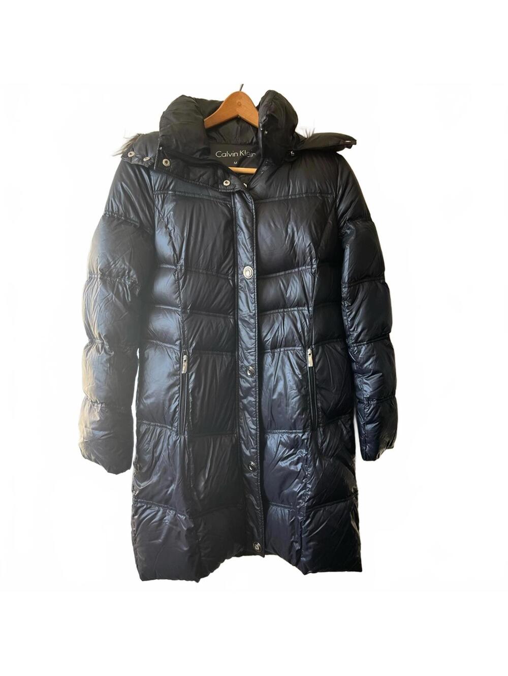 Calvin Klein Women’s Dark Puffer Jacket Quilted Zip Winter Coat